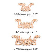 14kk Rose Gold Diamond-cut Hearts Name Plate