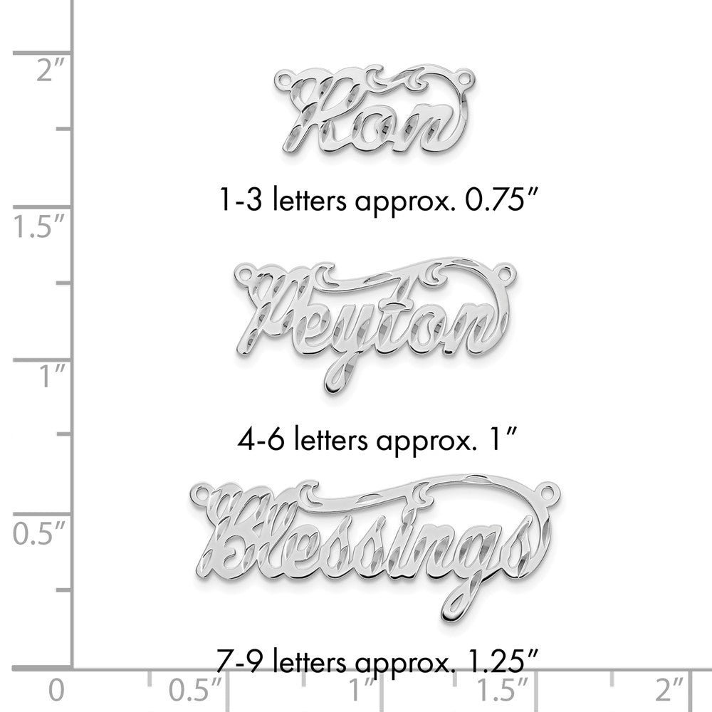 14k White Gold Diamond-cut Name Plate
