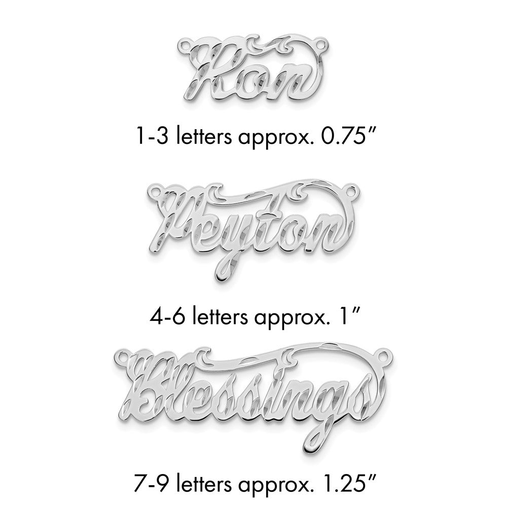 Sterling Silver/Rhodium-plated Diamond-cut Name Plate