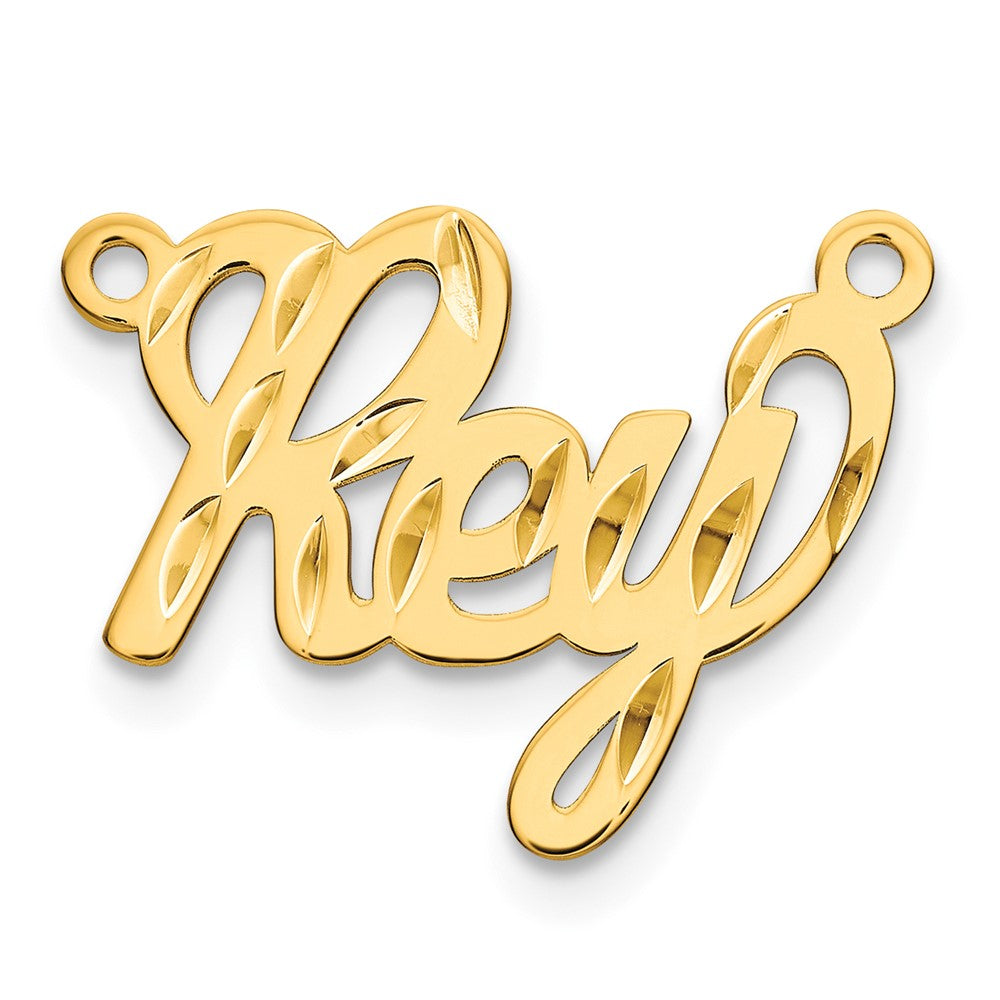 14k Yellow Gold Diamond-cut Name Plate