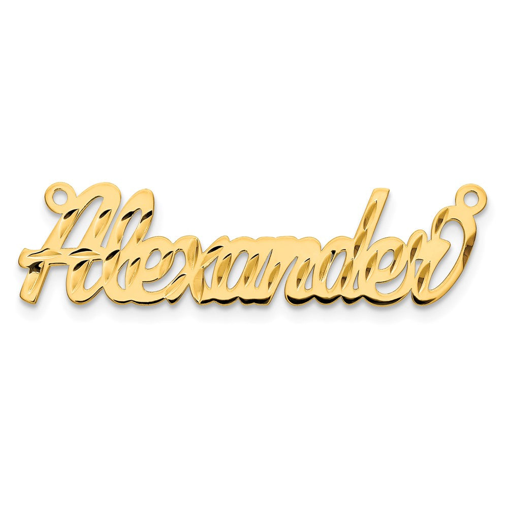 14k Yellow Gold Diamond-cut Name Plate