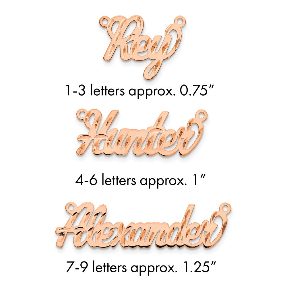 14k Rose Gold Diamond-cut Name Plate