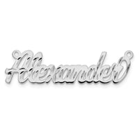 10k White Gold Diamond-cut Name Plate