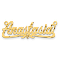 14k Yellow Gold Diamond-cut Heart Name Plate