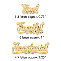 Sterling Silver/Gold-plated Diamond-cut Heart Name Plate