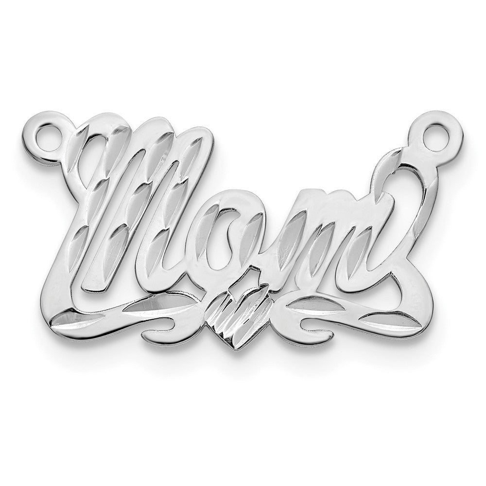 Sterling Silver/Rhodium-plated Diamond-cut Heart Name Plate