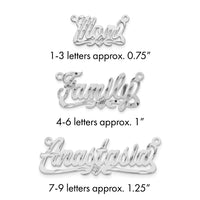 14k White Gold Diamond-cut Heart Name Plate