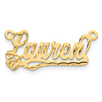 Sterling Silver/Gold-plated Diamond-Cut Heart Name Plate