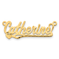 14k Yellow Gold Diamond-cut Heart Name Plate