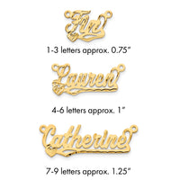 Sterling Silver/Gold-plated Diamond-Cut Heart Name Plate