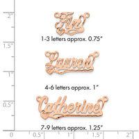 14k Rose Gold Diamond-cut Heart Name Plate