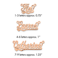 14k Rose Gold Diamond-cut Heart Name Plate