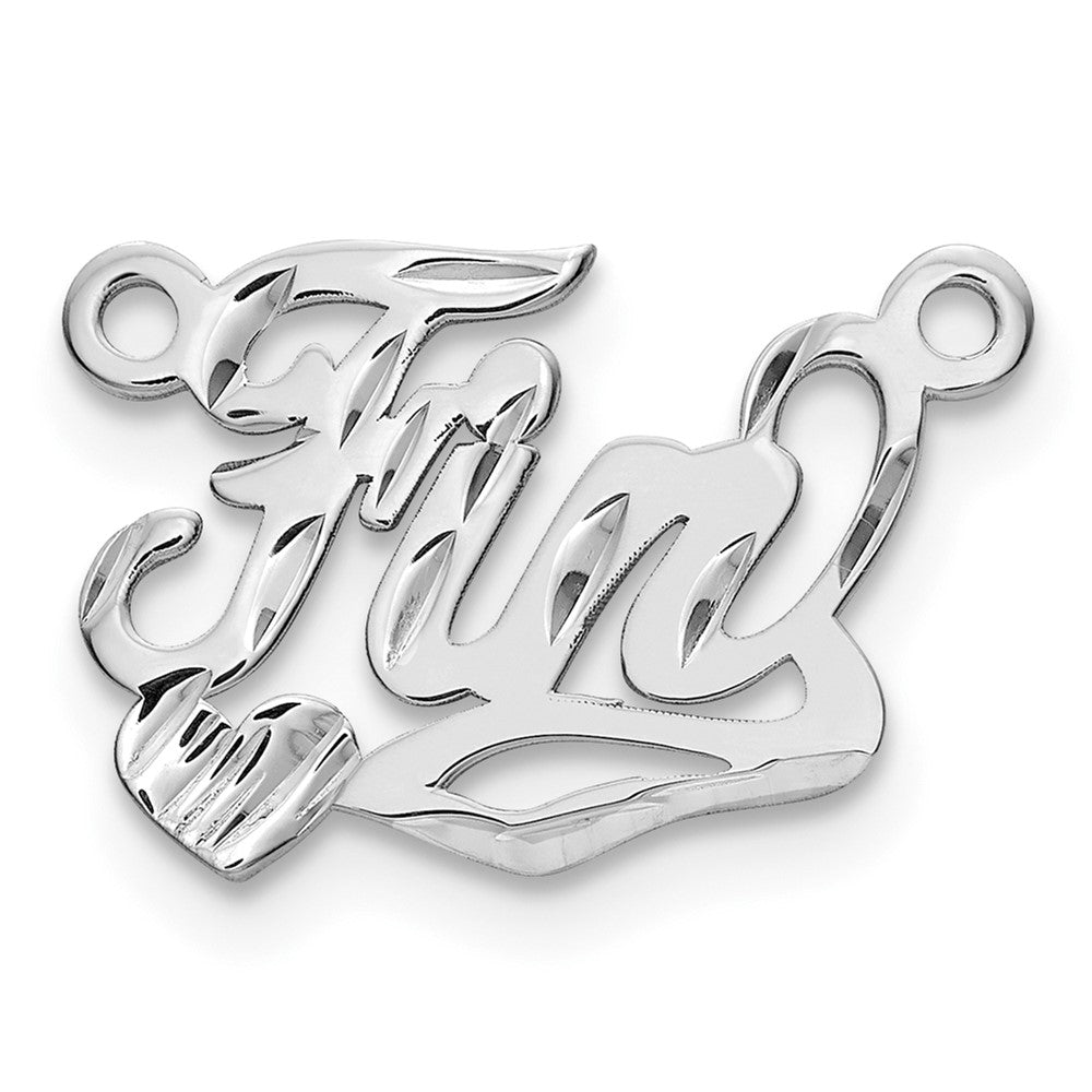 10k White Gold Diamond-cut Heart Name Plate