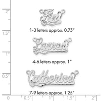10k White Gold Diamond-cut Heart Name Plate