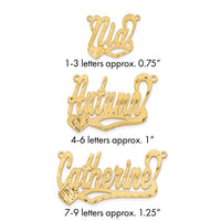 Sterling Silver/Gold-plated Satin Diamond-cut Heart Name Plate