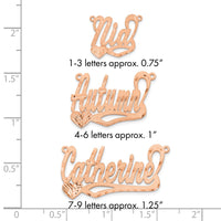 14k Rose Gold Satin Diamond-cut Heart Name Plate