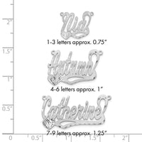 Sterling Silver/Rhodium-plated Satin Diamond-cut Heart Name Plate