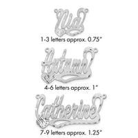 Sterling Silver/Rhodium-plated Satin Diamond-cut Heart Name Plate