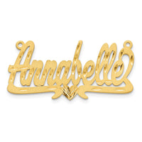 14k Yellow Gold Satin Diamond-cut Heart Name Plate