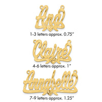 14k Yellow Gold Satin Diamond-cut Heart Name Plate