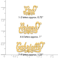 14k Yellow Gold Satin Diamond-cut Heart Name Plate
