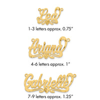 14k Yellow Gold Satin Diamond-cut Heart Name Plate