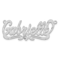 Sterling Silver/Rhodium-plated Satin Diamond-cut Heart Name Plate