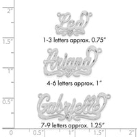 14k White Gold Satin Diamond-cut Heart Name Plate