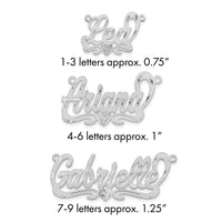 10k White Gold Satin Diamond-cut Heart Name Plate
