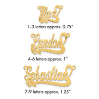 14k Yellow Gold Satin Diamond-cut Heart Name Plate