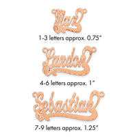 14k Rose Gold Satin Diamond-cut Heart Name Plate