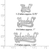 Sterling Silver/Gold-plated Satin Diamond-cut Heart Name Plate