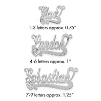 Sterling Silver/Gold-plated Satin Diamond-cut Heart Name Plate