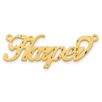 14k Yellow Gold Satin Diamond-cut Name Plate