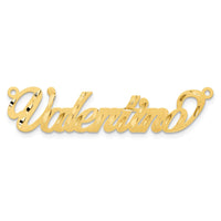 14k Yellow Gold Satin Diamond-cut Name Plate