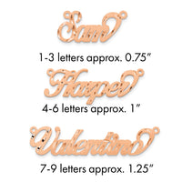 14k Rose Gold Satin Diamond-cut Name Plate