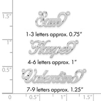10k White Gold Satin Diamond-cut Name Plate