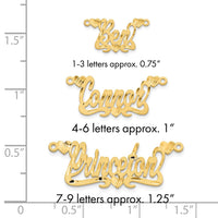 14k Yellow Gold Satin Diamond-cut Hearts Name Plate