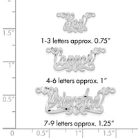 Sterling Silver/Rhod-plated Satin Diamond-cut Hearts Name Plate