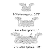 14k White Gold Satin Diamond-cut Hearts Name Plate