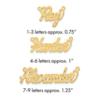 14k Yellow Gold Satin Diamond-cut Name Plate