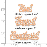 14k Rose Gold Satin Diamond-cut Heart Name Plate