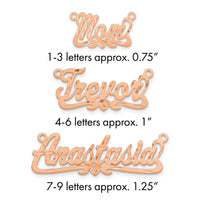 14k Rose Gold Satin Diamond-cut Heart Name Plate