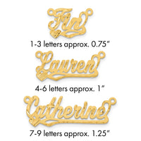 14k Yellow Gold Satin Diamond-cut Heart Name Plate