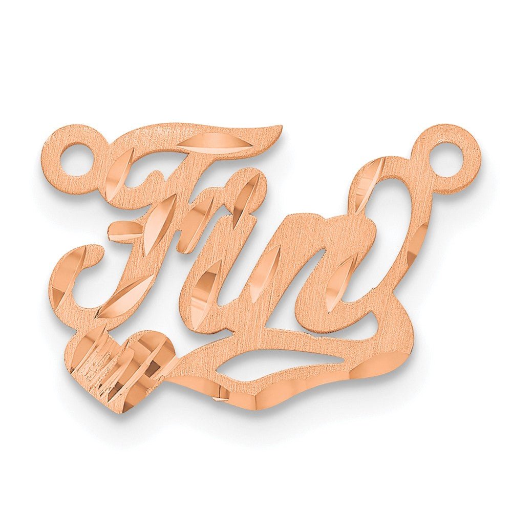 14k Rose Gold Satin Diamond-cut Heart Name Plate