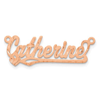 14k Rose Gold Satin Diamond-cut Heart Name Plate