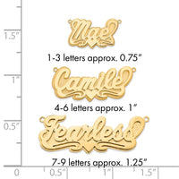 14k Yellow Gold 3D Polished Heart Name Plate