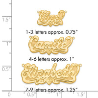 14k Yellow Gold 3D Diamond-cut Heart Name Plate