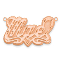 Sterling Silver/Rose-plated 3D Diamond-cut Heart Name Plate