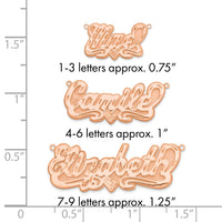 14k Rose Gold 3D Diamond-cut Heart Name Plate